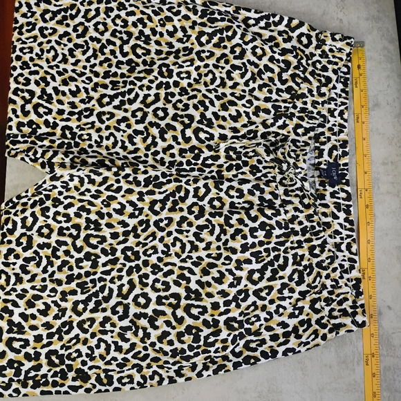 J Crew Leopard Print Cropped Tie Waist Linen Blend Relaxed Pants Size 14 - Picture 14 of 15